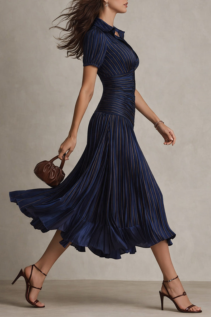Vestido Midi de Satén Plisado