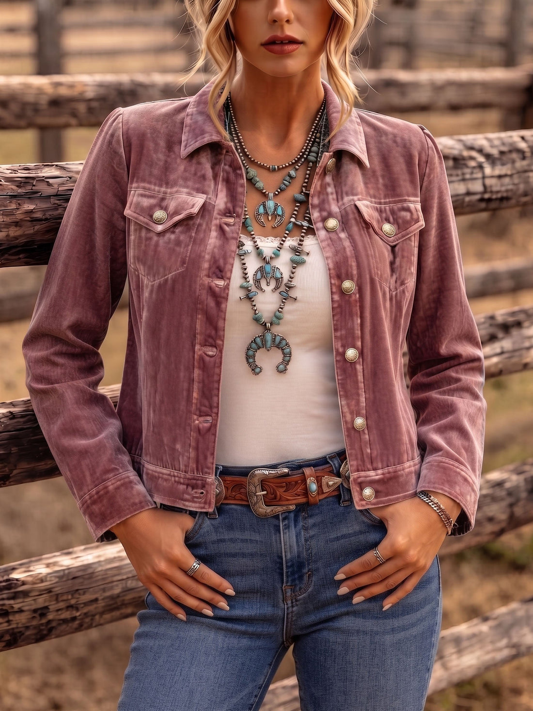 Chaqueta de Terciopelo Estilo Vintage