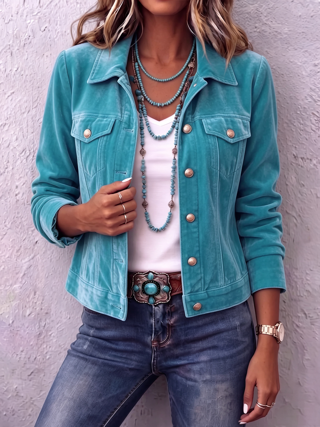 Chaqueta de Terciopelo Estilo Vintage