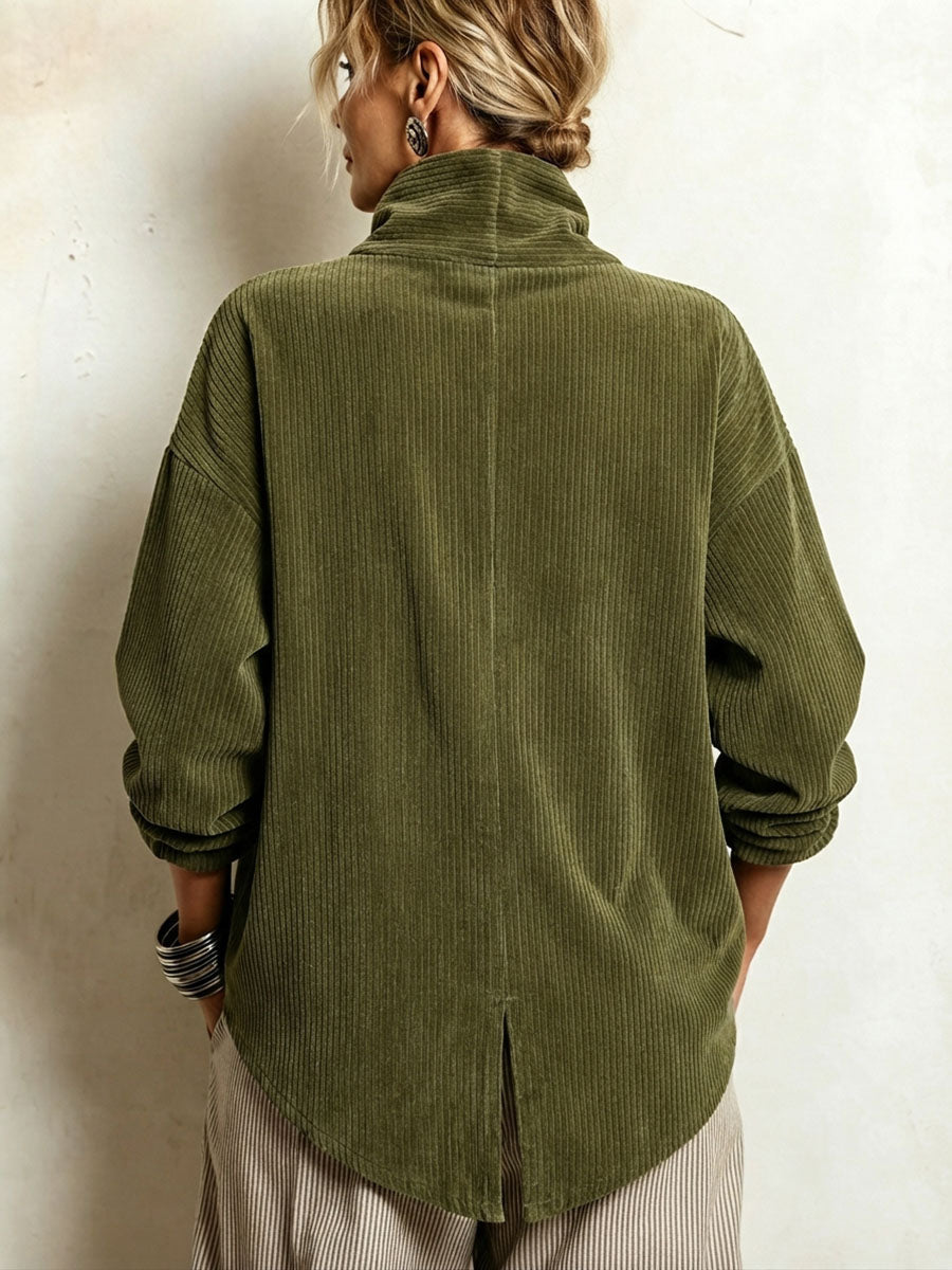 Jersey de Punto Canalé con Botones