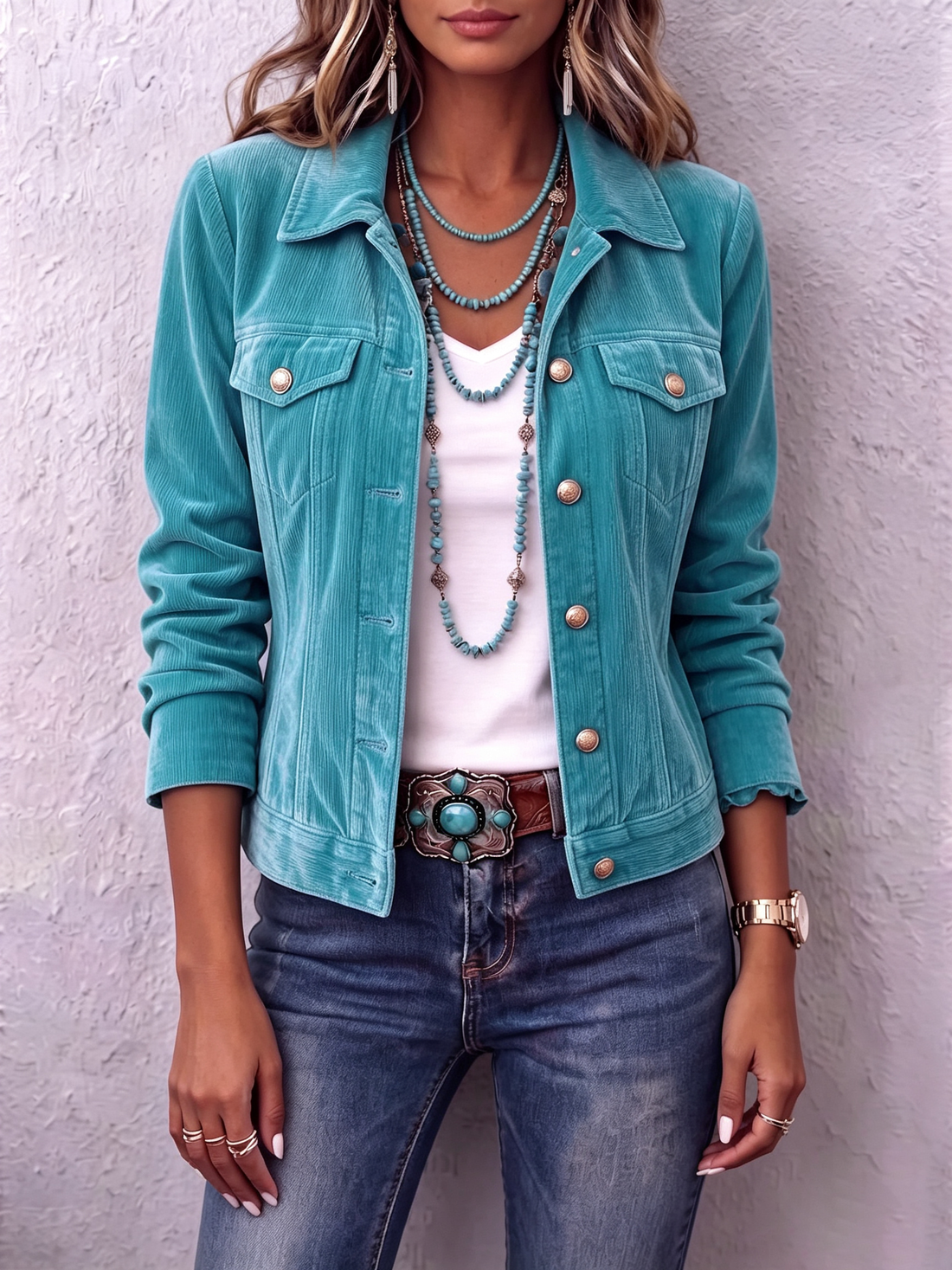 Chaqueta de Terciopelo Estilo Vintage