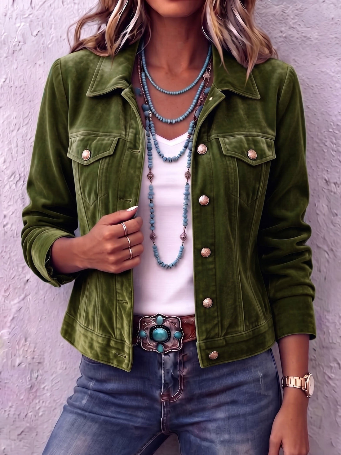 Chaqueta de Terciopelo Estilo Vintage